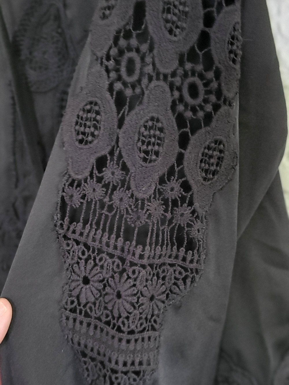 Chico's Black Embroidered BoHo Blouse - Picture 3 of 10